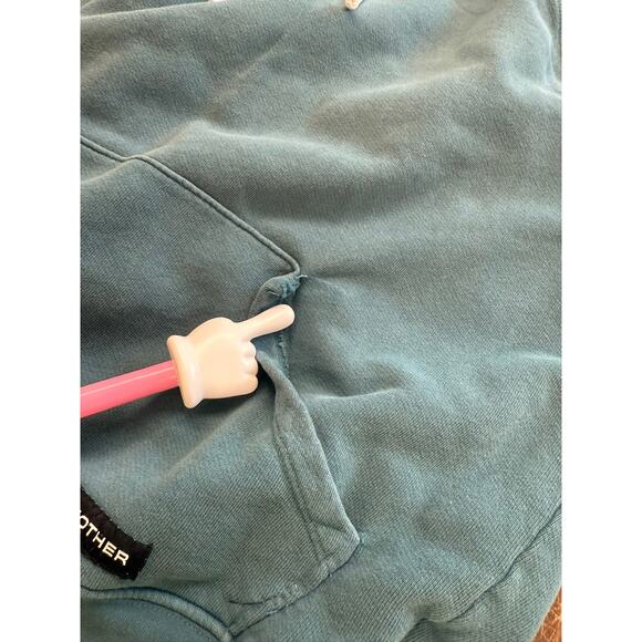 "MOTHER" Blue/Green Hoodie SZ L Kangaroo Pocket Plz Read Description Final Sale! - Picture 11 of 12
